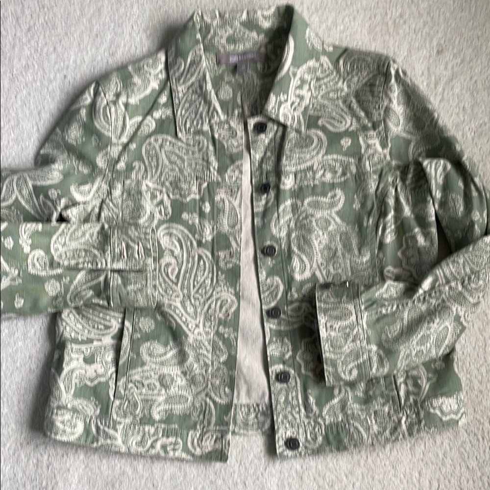 Green Paisley Denim Jacket